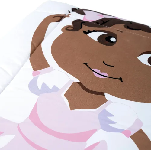 Vista 8 de Little Muffincakes Zhara Manta acolchada para niños pequeños, estampado de bailarina y flores, 42.0 x 34.0 pulgadas, 18 meses en adelante, rosa