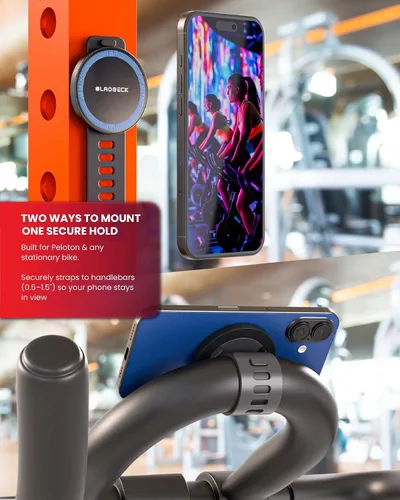 Vista 3 de Soporte magnético de teléfono para bicicleta MagSafe, soporte para cochecito, se adapta a Peloton 17 imanes N52, la correa se adapta a manillares