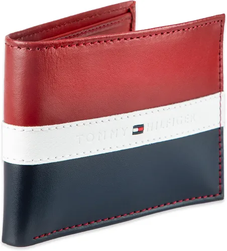 Vista 7 de Tommy Hilfiger Cartera Passcase para hombre con ventana de identificación removible Rojo/Azul marino