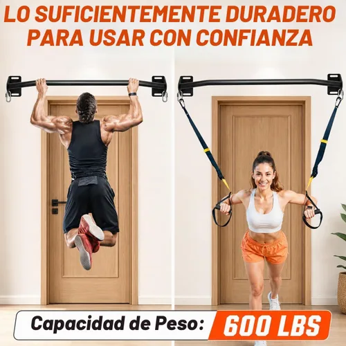 Vista 2 de Pull Up Bar Wall Mounted-Heavy Duty Joist Mounted Pull Up Bar-Premium Strength Training Pull-Up Bars-Fast and Easy Installation for Home and Garage