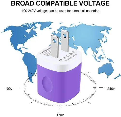 Vista 4 de Enchufe de cargador USB, bloque de carga rápida, 1 A USB Cube 10 unidades de adaptador de salida de pared compatible con iPhone 17 Pro Max/16