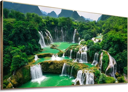 Vista 11 de Instarry Pintura de diamantes 5D para bricolaje, gran tamaño, taladro completo, diamantes de imitación de cascada, punto de cruz, decoración
