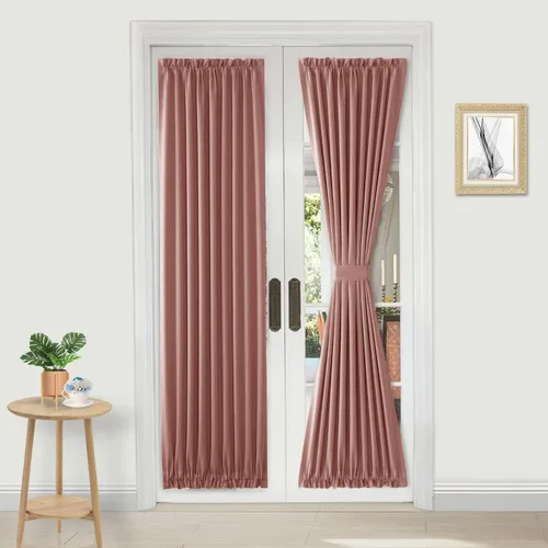 Vista 68 de DWCN Cortinas para Puertas Francesas – Cortinas opacas térmicas con bolsillo para barra para puertas con ventana de cristal, puertas de cocina