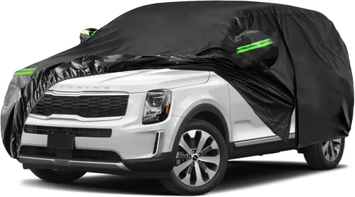 Vista 11 de Funda impermeable para automóvil de 6 capas para Kia K5/Optima 2010-2026 All Weather Car Cover with Cotton Liner, Zipper Door, Windproof Bands for