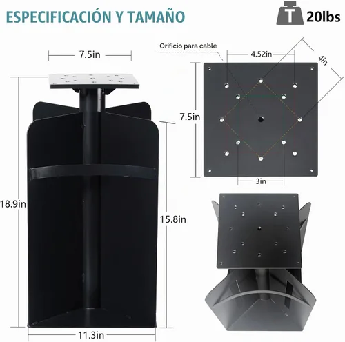 Vista 4 de Base de paraguas en el suelo para paraguas voladizo compensado, base de sombrilla de acero inoxidable, soporte vertical para paraguas al aire libre