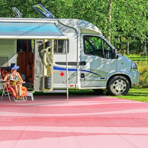 Vista 17 de Boulder Bee Alfombras para exteriores Alfombra de paja de plástico Alfombras impermeables para acampar al aire libre Alfombra de picnic de Azul