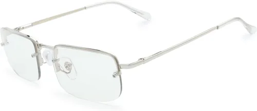 Vista 29 de The Fresh - Lentes de sol minimalistas pequeños rectangulares transparentes - Embalaje exquisito