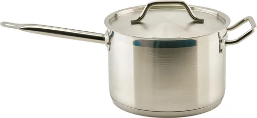 Vista 11 de Winco Cacerola de acero inoxidable resistente con tapa, 2 cuartos