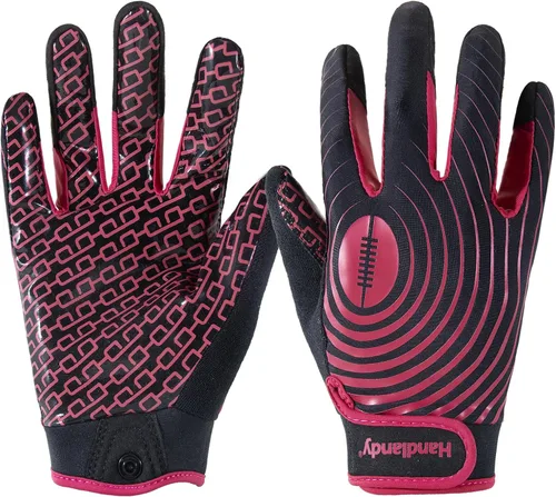 Vista 18 de HANDLANDY Guantes de fútbol para jóvenes, guantes receptores adhesivos para niños, guante de fútbol de súper agarre, mejor regalo para niños y niñas
