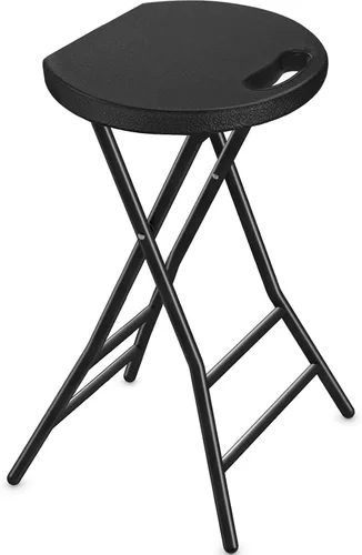 Vista 11 de TAVR Furniture Silla plegable portátil con asa, taburete plegable redondo resistente con capacidad de 500 libras para adultos, taburete plegable