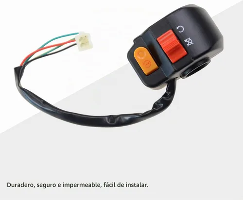 Vista 5 de GOOFIT Botón universal de interruptor de faro delantero de montaje en manillar derecho de 7/8 pulgadas con interruptor de encendido de repuesto