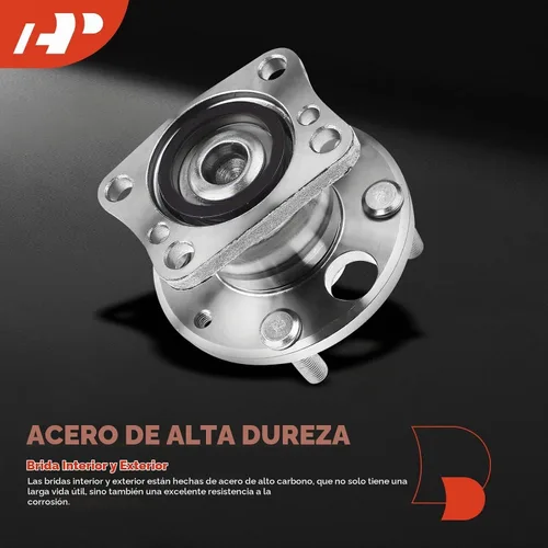 Vista 3 de A-Premium Cojinete de rueda trasera y conjunto de cubo con ABS y 5