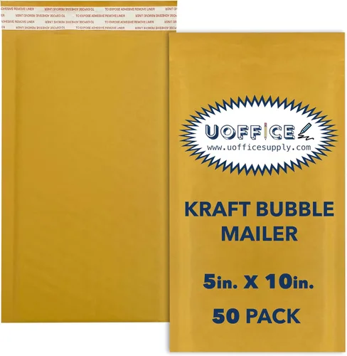 Vista 10 de Sobres de burbujas de papel kraft, 100 sobres acolchados pequeños #0-6 x 10 pulgadas, sobres de burbujas de papel kraft, sobres protectores, sobres