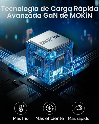 Vista 6 de MOKiN Estación de carga de escritorio, estación de carga USB C retráctil de 200 W y 6 puertos para múltiples dispositivos, accesorios de escritorio