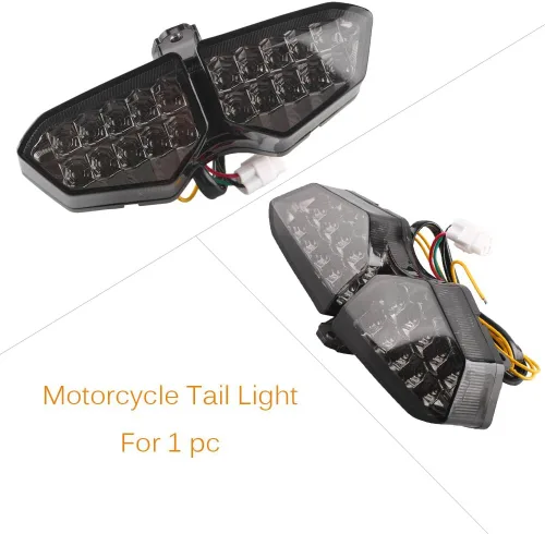 Vista 5 de Luz trasera LED para motocicleta YZF R6 2003 2004 2005 & YZF R6S 2006 2007 2008 2009 color negro