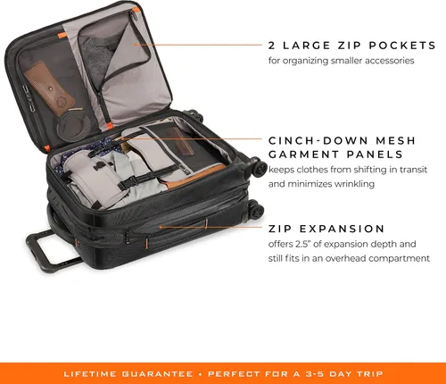 Vista 4 de Briggs & Riley Zdx-Equipaje expandible con 4 ruedas giratorias, Negro -, Equipaje Zdx