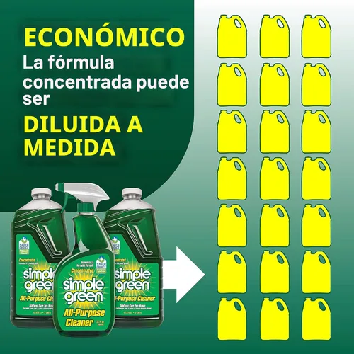 Vista 8 de Simple Green Spray limpiador multiusos y recarga, verde, juego de 3 piezas, original, 1 unidad