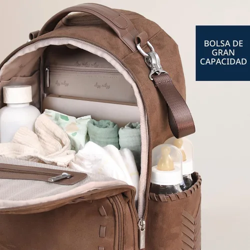 Vista 8 de Itzy Ritzy Boss Plus Mochila grande para pañales con 19 bolsillos (Aspen)