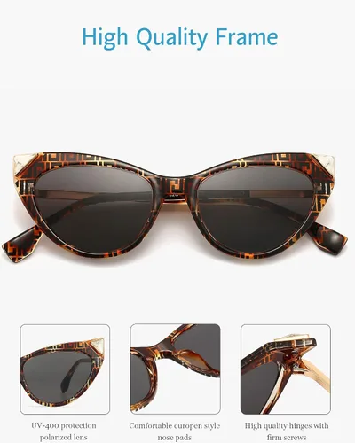 Vista 5 de ANRRI Gafas de sol de ojo de gato para mujer, ligeras, protección UV400