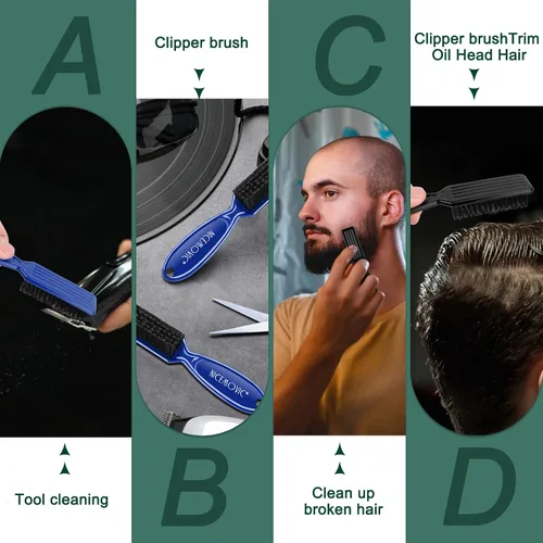 Vista 3 de NICEMOVIC 10 Piezas Cepillo de Limpieza para Cortapelos de Barbero, Suministros de Accesorios de Barbería, Juego a Granel de Mini Cepillo