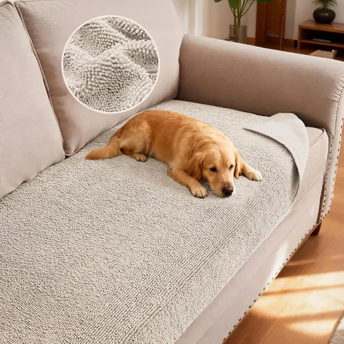 Vista 14 de H.VERSAILTEX Funda Antideslizante para Sofá de Mascotas Protector de Cama de Perro de Chenilla Funda de Sofá Gruesa y Suave Apta para Mascotas