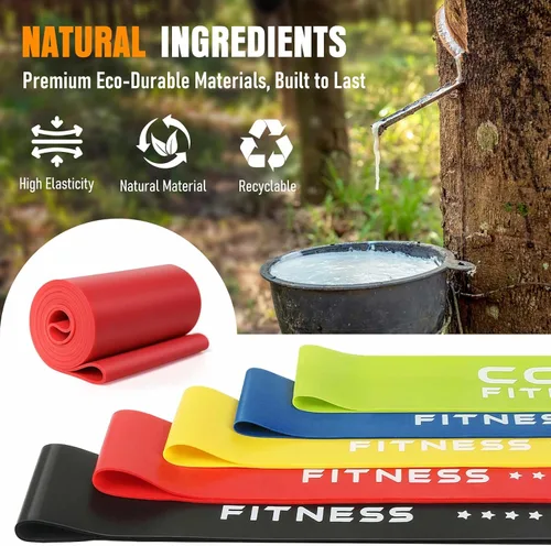 Vista 7 de Resistance Bands for Working Out, Exercise Bands Resistance Bands Set with 5 Resistance Levels, Latex Loop Bands for Women Men, Workout Bands for