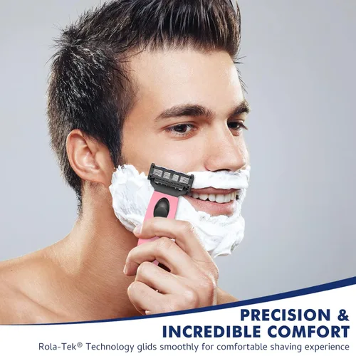 Vista 7 de Arisson Juego de maquinillas de afeitar para hombre, incluye 1 mango de afeitar de diseño ergonómico, 4 recambios de cuchilla, cubierta de hoja