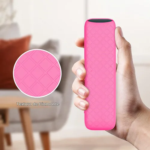 Vista 5 de LEFXMOPHY Funda para dispositivo de transmisión onn Google TV 4K Pro 2024, funda protectora de silicona rosa Rosado