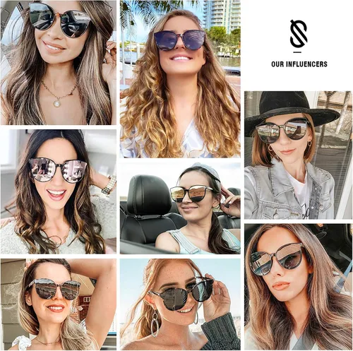 Vista 3 de SOJOS Gafas de sol redondas de moda para mujeres y hombres, estilo vintage de gran tamaño SJ2057