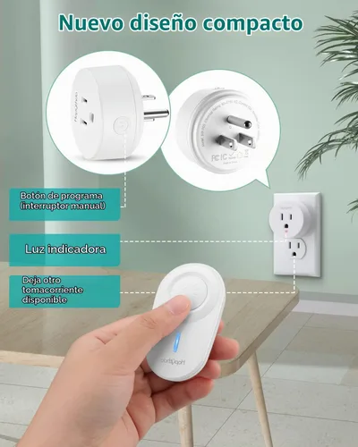 Vista 7 de Toma de control remoto, interruptor de luz remoto con rango de RF de 15A/1500 W y 500 pies, sin necesidad de cableado, enchufe inteligente