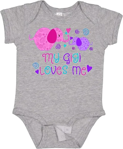 Vista 21 de inktastic My Gigi Loves Me - Body lindo de elefantes para bebé 0020 Blanco