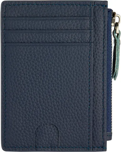 Vista 11 de Cartera delgada para mujeres de piel pequeña con bloqueo RFID, tarjetero minimalista con bolsas para monedas y fundas, Negro, Moderno