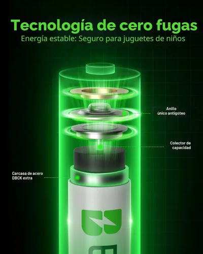Vista 6 de EBL Baterías recargables AA de 2800 mAh Ready2Charge de calidad AA - 16