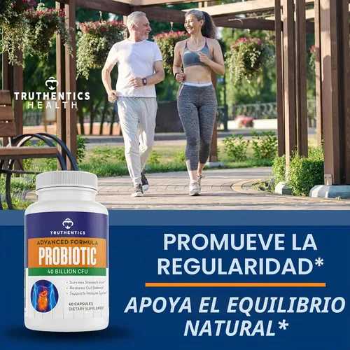 Vista 7 de TRUTHENTICS Probiótico 40 mil millones de CFU Prebiótico para hombres