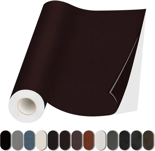 Vista 20 de Lifeshoon Parche de reparación de cuero, reparación de cuero autoadhesiva, cinta de parche de vinilo grande para sofás, muebles, asientos de Negro