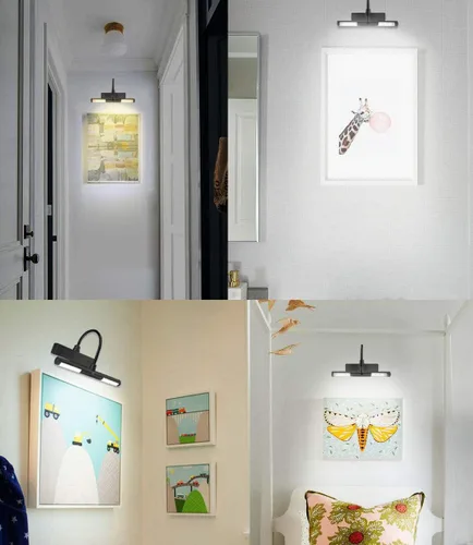Vista 8 de BIGLIGHT - Luz LED inalámbrica a pilas para cuadros, con control remoto, cabezales de luz giratorios con 3 modos de iluminación; lámpara