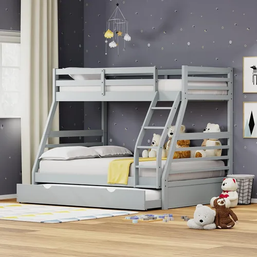 Vista 20 de Glenwillow Home Litera Plana de madera maciza individual sobre cama matrimonial, color espresso