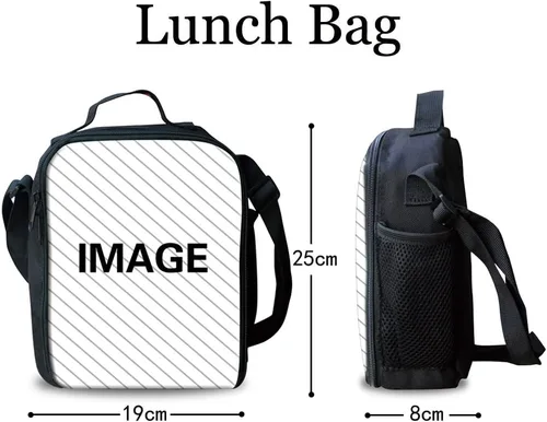 Vista 4 de Showudesigns Mochila escolar con diseño de animales lindos con bolsillo para botella, Dinosaurio 3D., Mensajero