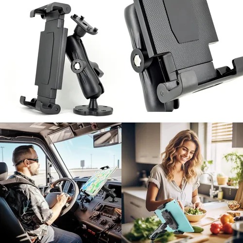 Vista 3 de VAUBORTTI Base de taladro de aluminio resistente para tableta, para tablet iPad Pro/Mini, soporte para iPad Pro/Mini, soporte para iPad Pro y Mini