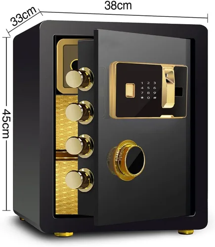Vista 7 de Nobility - Caja fuerte para gabinete con huella digital biométrica y teclado digital, caja fuerte de acero para construcción de dinero, pequeña caja