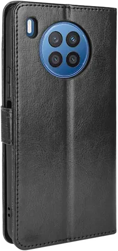 Vista 3 de Funda para Huawei Nova 8i Funda,Funda para Honor 50 Lite,Funda de cuero con tapa para Huawei Nova 8i NEN-L22F Funda Negro