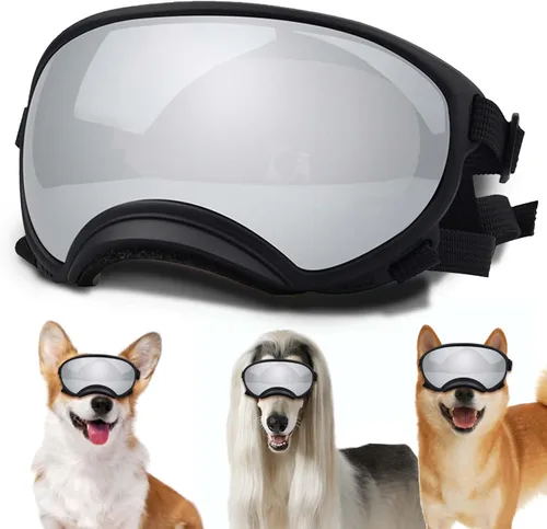 Vista 40 de Gafas de sol para perros medianos con correa ajustable, protección UV, gafas de sol para cachorros a prueba de viento, adecuadas para mascotas