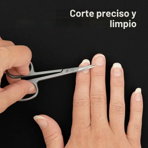 Vista 4 de marQus Tijeras curvadas para cutículas, acero inoxidable de precisión para manicura y pedicura, cuidado de cejas y pestañas, extra afiladas