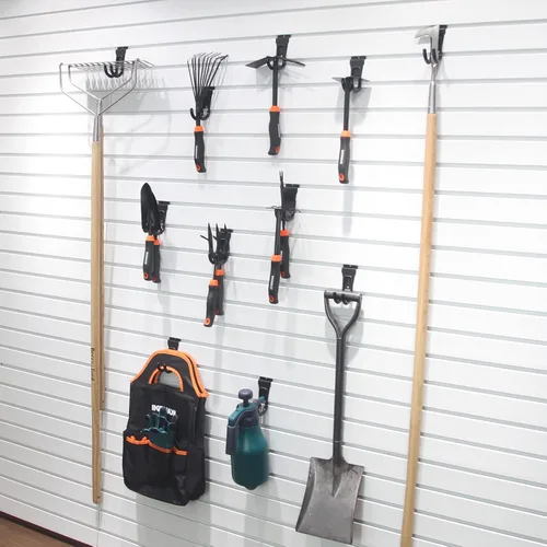 Vista 2 de Accesorios de pared de garaje, ganchos de pared de listones de varios tamaños, accesorio de pared de listones de alta resistencia
