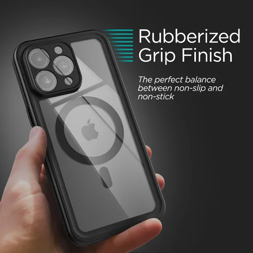 Vista 8 de Encased Titan - Funda impermeable para iPhone 15 Pro con clip para cinturón (compatible con MagSafe), funda protectora de cuerpo completo con funda