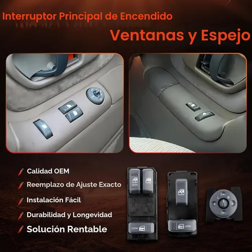 Vista 2 de Interruptor de ventana y espejo, apto para Chevy GMC C1500 C2500 C3500 Tahoe 1994-2001 Espejo de 2 puertas para el lado del conductor