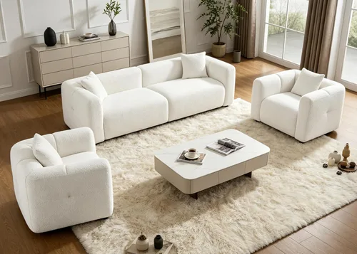 Vista 27 de VANOMi Juego de sofá modular seccional extragrande en forma de nube con sofá de 95" y sillones de 42" para sala de estar, juego de muebles tapizados