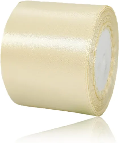 Vista 101 de Cinta de Satén Beige de Color Sólido, 1-1/2 Pulgadas x 25 Yardas, Cinta de Satén de Tela para Envolver Regalos, Manualidades, Hacer Lazos