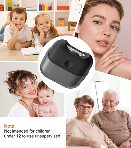 Vista 6 de Cortaúñas eléctrico, cortaúñas recargable para bebés con luz LED, recortador de uñas eléctrico con dos velocidades ajustables y la función de Gris
