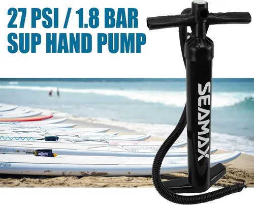 Vista 6 de Bomba de mano SUP Max 27 PSI, peso ligero para llevar, bueno para todas las tablas de remo inflables y barcos inflables